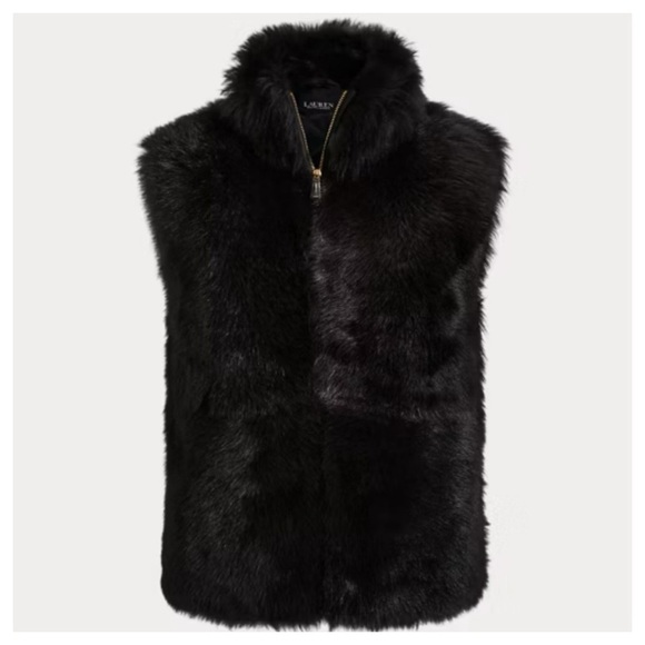 Lauren RalphLauren Shearling VestLauren Black size M NWT